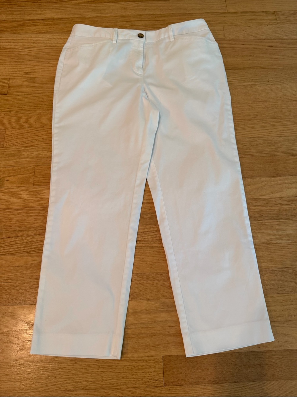 Lands' End White Cropped Ankle Pants